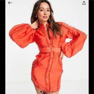 ASOS DESIGN blouson sleeve mini dress worn once!